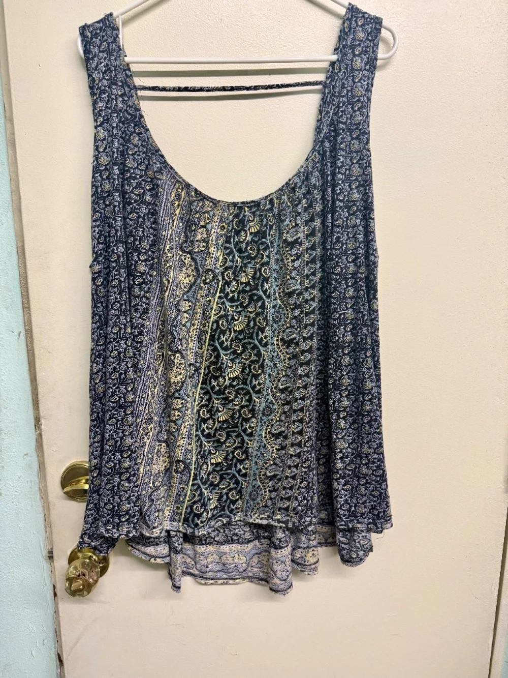Free People Floral Print Oversized Tank Tunic | Boho Sleeveless Top